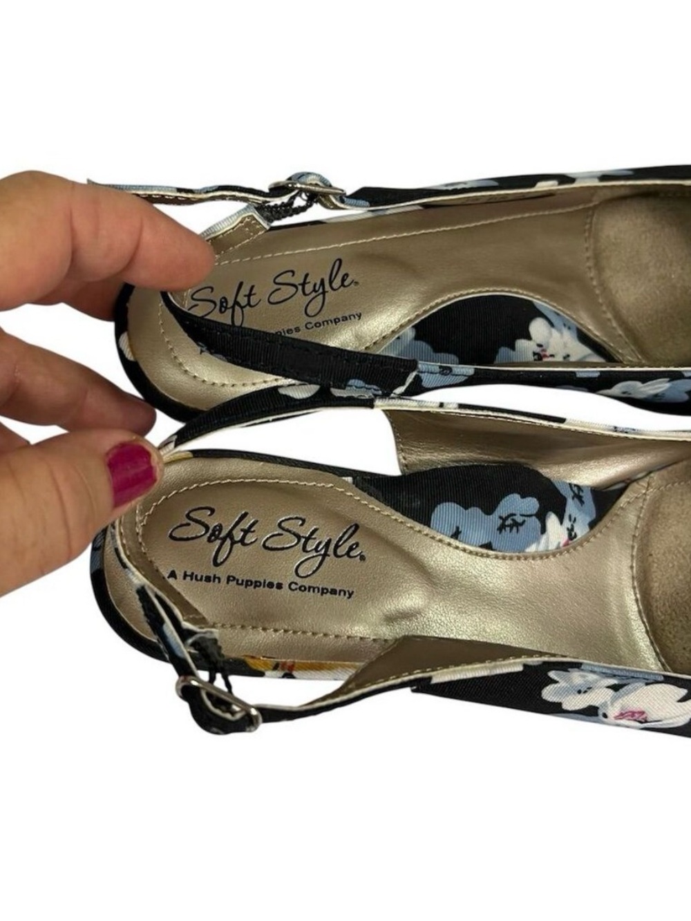 Soft Styled Women's Floral Slingback Kitten Heels Size 7 Multicolor - Picture 3 of 4